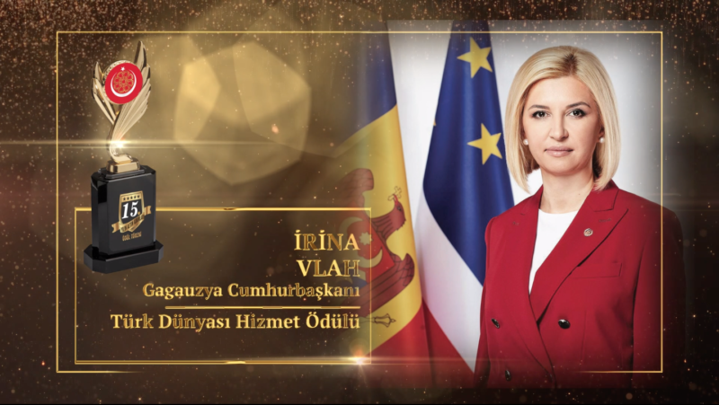 Gagauzya Cumhurbaşkanı İrina Vlah’a Türk Dünyası Hizmet Ödülü