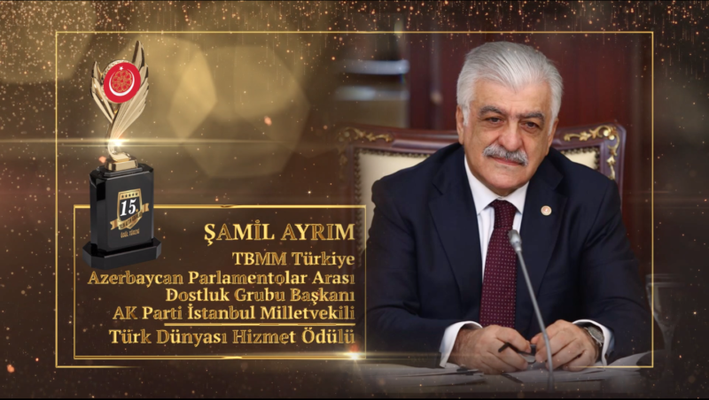 Şamil Ayrım’a Türk Dünyası Hizmet Ödülü